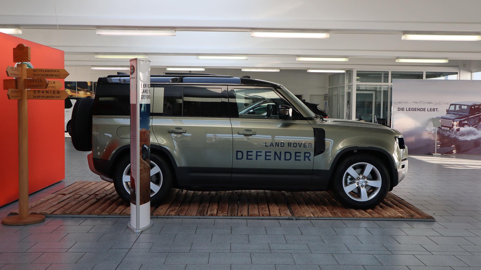 Land Rover Defender in Showroom